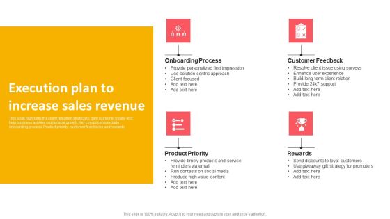 Execution Plan To Increase Sales Revenue Themes PDF