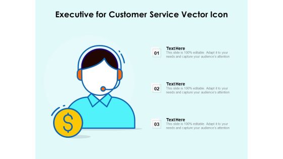 Executive For Customer Service Vector Icon Ppt PowerPoint Presentation Gallery Graphics Example PDF
