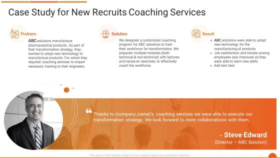 Executive Job Training Case Study For New Recruits Coaching Services Themes PDF Executive Job Training Case Study For New Recruits Coaching Services Themes PDF