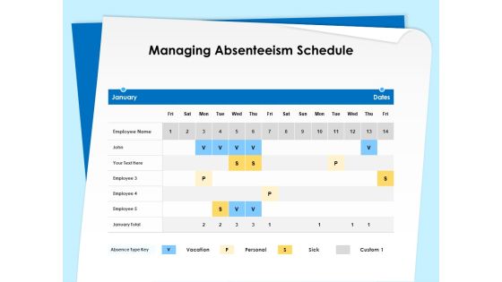 Executive Leadership Programs Managing Absenteeism Schedule Ppt PowerPoint Presentation Portfolio Design Inspiration PDF Executive Leadership Programs Managing Absenteeism Schedule Ppt PowerPoint Presentation Portfolio Design Inspiration PDF
