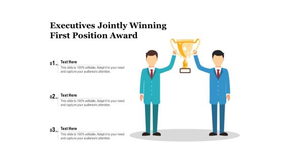 Executives Jointly Winning First Position Award Ppt PowerPoint Presentation Visual Aids Infographics PDF Executives Jointly Winning First Position Award Ppt PowerPoint Presentation Visual Aids Infographics PDF