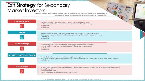 Exit Strategy For Secondary Market Investors Ppt Show Designs Download PDF Exit Strategy For Secondary Market Investors Ppt Show Designs Download PDF