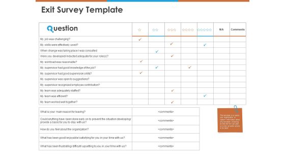 Exit Survey Template Ppt PowerPoint Presentation Slides Information PDF Exit Survey Template Ppt PowerPoint Presentation Slides Information PDF