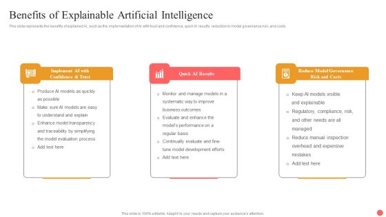 Explainable Machine Learning Benefits Of Explainable Artificial Intelligence Icons PDF