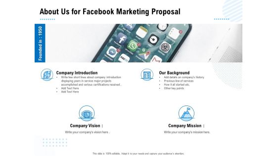 Facebook Ad Management About Us For Facebook Marketing Proposal Ppt File Aids PDF Facebook Ad Management About Us For Facebook Marketing Proposal Ppt File Aids PDF