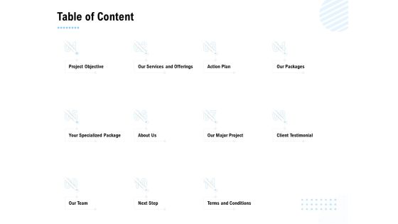 Facebook Ad Management Table Of Content Ppt Gallery PDF