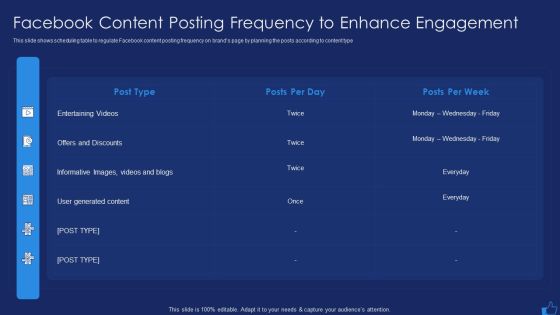 Facebook Advertising Plan For Demand Generation Facebook Content Posting Frequency To Enhance Clipart PDF Facebook Advertising Plan For Demand Generation Facebook Content Posting Frequency To Enhance Clipart PDF