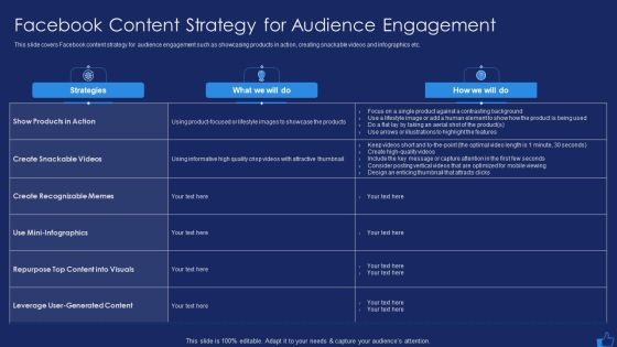 Facebook Advertising Plan For Demand Generation Facebook Content Strategy For Audience Engagement Diagrams PDF Facebook Advertising Plan For Demand Generation Facebook Content Strategy For Audience Engagement Diagrams PDF