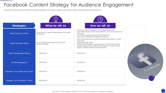 Facebook Marketing Strategies For Small Enterprise Facebook Content Strategy For Audience Pictures PDF