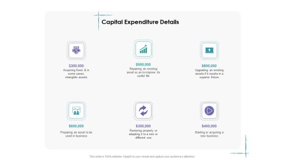Facility Management Capital Expenditure Details Ppt Infographics Master Slide PDF