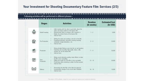 Factual Picture Filming Your Investment For Shooting Documentary Feature Film Services Cost Background PDF Factual Picture Filming Your Investment For Shooting Documentary Feature Film Services Cost Background PDF
