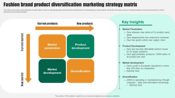 Fashion Brand Product Diversification Marketing Strategy Matrix Template PDF Fashion Brand Product Diversification Marketing Strategy Matrix Template PDF