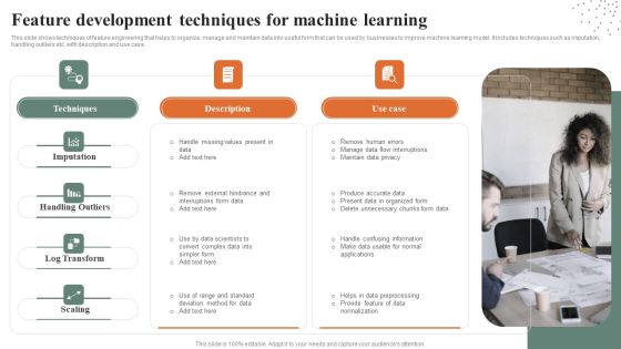Feature Development Techniques For Machine Learning Summary PDF