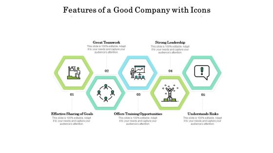 Features Of A Good Company With Icons Ppt PowerPoint Presentation Layouts Layout Ideas Features Of A Good Company With Icons Ppt PowerPoint Presentation Layouts Layout Ideas