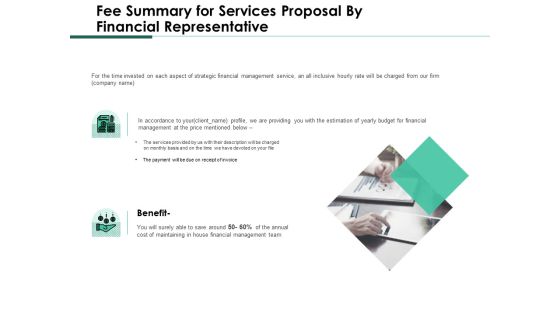 Fee Summary For Services Proposal By Financial Representative Demonstration PDF Fee Summary For Services Proposal By Financial Representative Demonstration PDF