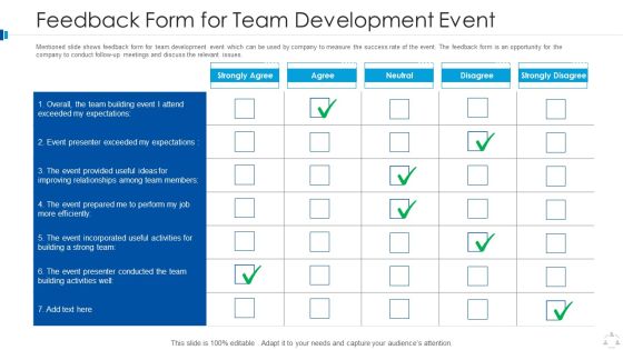 Feedback Form For Team Development Event Designs PDF Feedback Form For Team Development Event Designs PDF
