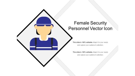 Female Security Personnel Vector Icon Ppt PowerPoint Presentation Gallery Ideas PDF