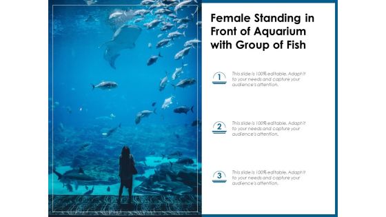 Female Standing In Front Of Aquarium With Group Of Fish Ppt PowerPoint Presentation File Templates PDF