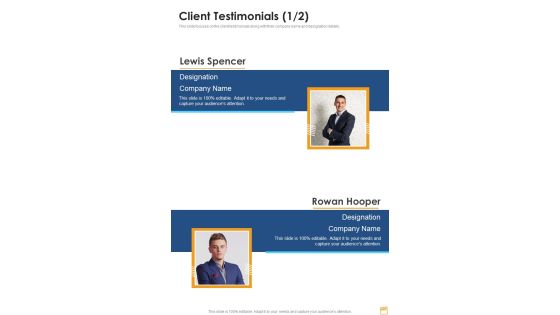 Film And Broadcasting Proposal Client Testimonials One Pager Sample Example Document Film And Broadcasting Proposal Client Testimonials One Pager Sample Example Document
