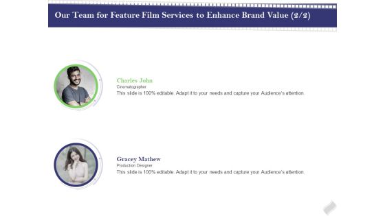 Film Branding Enrichment Our Team For Feature Film Services To Enhance Brand Value Production Elements PDF
