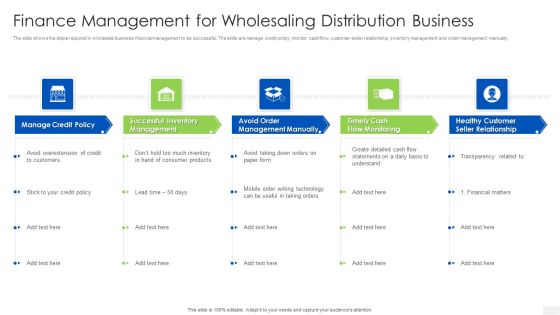 Finance Management For Wholesaling Distribution Business Graphics PDF Finance Management For Wholesaling Distribution Business Graphics PDF