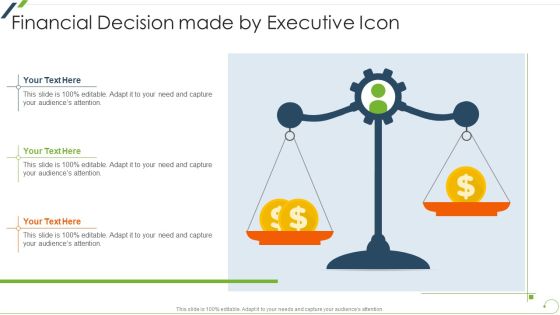 Financial Decision Made By Executive Icon Brochure PDF Financial Decision Made By Executive Icon Brochure PDF