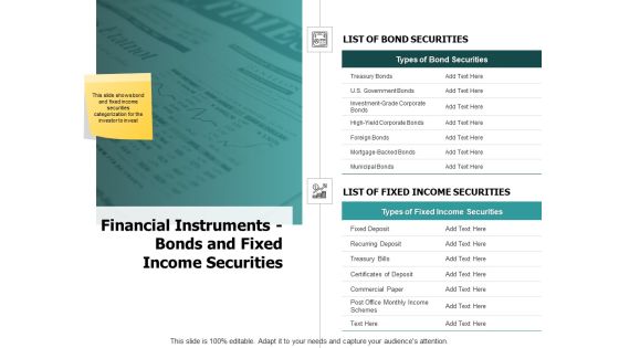 Financial Instruments Bonds And Fixed Income Securities Ppt PowerPoint Presentation Show Graphics Pictures