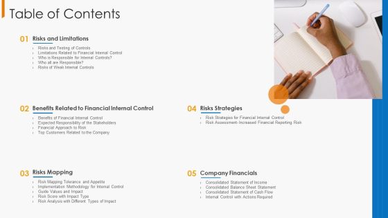 Financial Operational Controls And Evaluation Table Of Contents Portrait PDF Financial Operational Controls And Evaluation Table Of Contents Portrait PDF