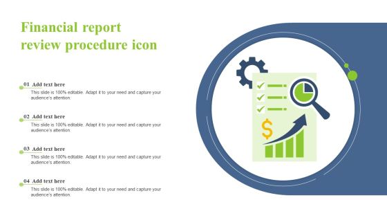 Financial Report Review Procedure Icon Demonstration PDF