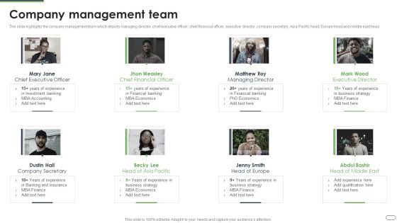 Financial Solutions Company Profile Company Management Team Microsoft PDF Financial Solutions Company Profile Company Management Team Microsoft PDF