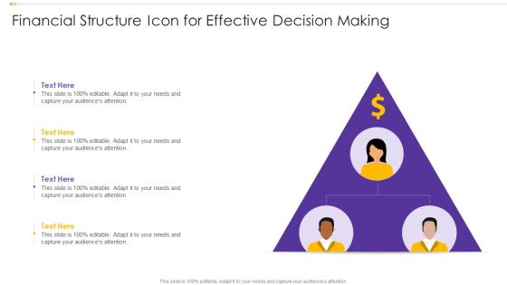 Financial Structure Icon For Effective Decision Making Demonstration PDF