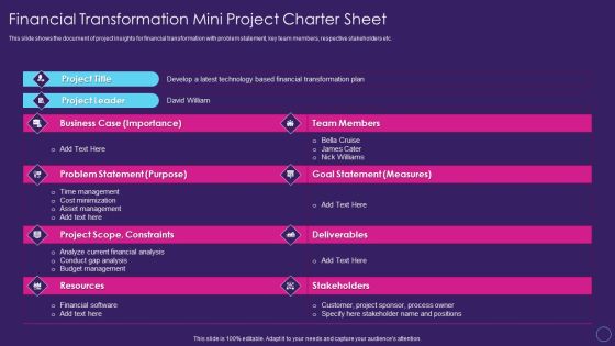 Financial Transformation Mini Project Charter Sheet Digital Transformation Toolkit Accounting Finance Inspiration PDF Financial Transformation Mini Project Charter Sheet Digital Transformation Toolkit Accounting Finance Inspiration PDF