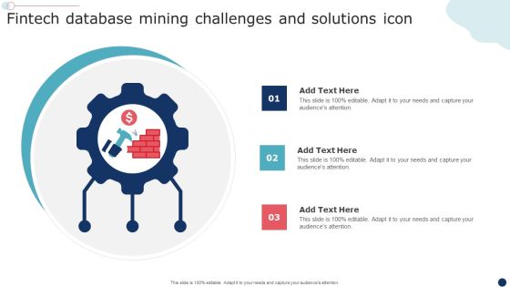 Fintech Database Mining Challenges And Solutions Icon Elements PDF Fintech Database Mining Challenges And Solutions Icon Elements PDF