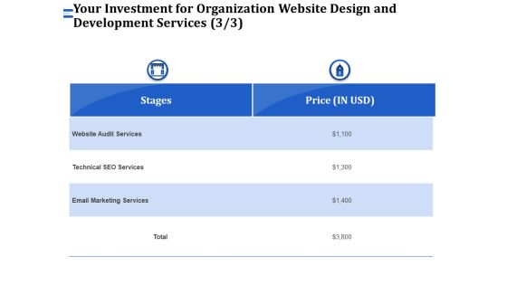 Firm Webpage Builder And Design Your Investment For Organization Website Design And Development Services Price Slides PDF Firm Webpage Builder And Design Your Investment For Organization Website Design And Development Services Price Slides PDF