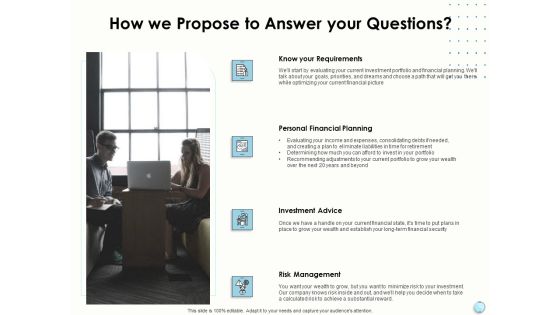Fiscal Management How We Propose To Answer Your Questions Ppt Layouts Layout PDF Fiscal Management How We Propose To Answer Your Questions Ppt Layouts Layout PDF