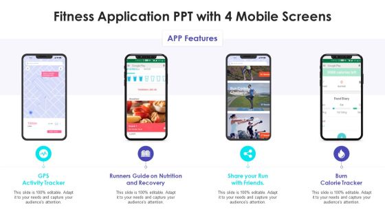 Fitness Application PPT With 4 Mobile Screens Topics PDF Fitness Application PPT With 4 Mobile Screens Topics PDF