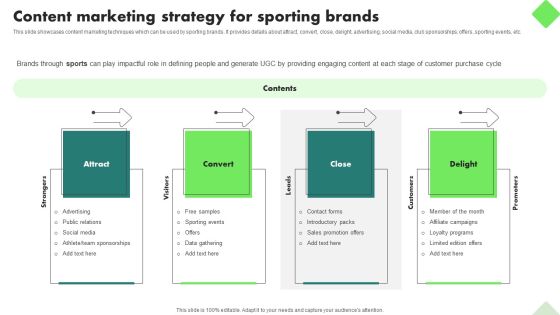 Fitness Product Promotion Campaigns Content Marketing Strategy For Sporting Brands Sample PDF Fitness Product Promotion Campaigns Content Marketing Strategy For Sporting Brands Sample PDF