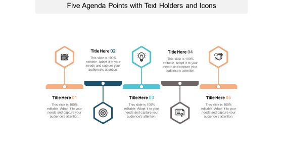 Five Agenda Points With Text Holders And Icons Ppt PowerPoint Presentation Ideas Background Five Agenda Points With Text Holders And Icons Ppt PowerPoint Presentation Ideas Background