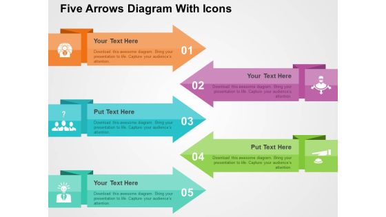 Five Arrows Diagram With Icons Powerpoint Templates Five Arrows Diagram With Icons Powerpoint Templates