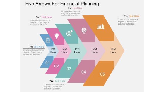 Five Arrows For Financial Planning Powerpoint Template Five Arrows For Financial Planning Powerpoint Template