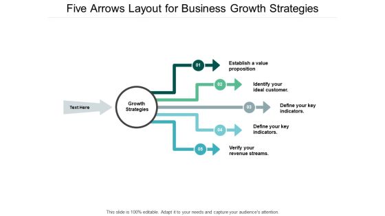 Five Arrows Layout For Business Growth Strategies Ppt PowerPoint Presentation Infographic Template Samples Five Arrows Layout For Business Growth Strategies Ppt PowerPoint Presentation Infographic Template Samples