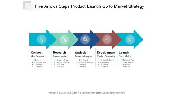 Five Arrows Steps Product Launch Go To Market Strategy Ppt Powerpoint Presentation Icon Model Five Arrows Steps Product Launch Go To Market Strategy Ppt Powerpoint Presentation Icon Model