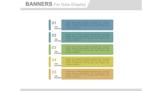 Five Banners To Display Business Information Powerpoint Template