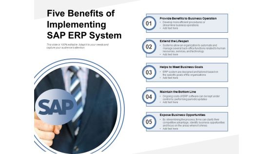 Five Benefits Of Implementing SAP ERP System Ppt PowerPoint Presentation Professional Example Introduction PDF Five Benefits Of Implementing SAP ERP System Ppt PowerPoint Presentation Professional Example Introduction PDF