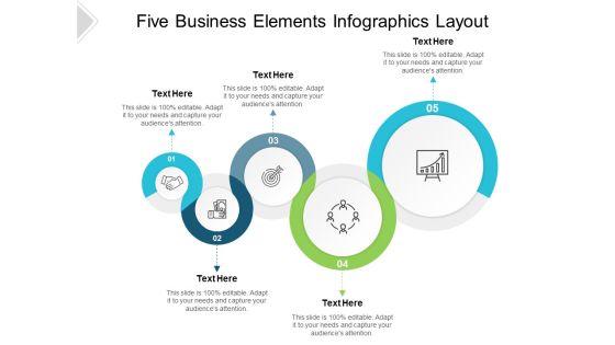 Five Business Elements Infographics Layout Ppt PowerPoint Presentation Inspiration Master Slide