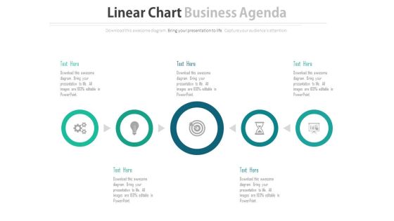Five Circles Linear Chart With Icons Powerpoint Slides Five Circles Linear Chart With Icons Powerpoint Slides