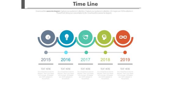 Five Circles Linear Timeline Chart With Icons Powerpoint Slides Five Circles Linear Timeline Chart With Icons Powerpoint Slides
