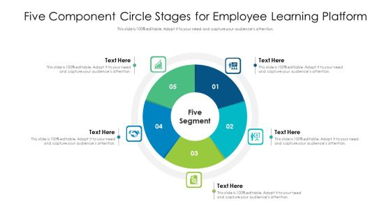 Five Component Circle Stages For Employee Learning Platform Ppt PowerPoint Presentation Gallery Tips PDF Five Component Circle Stages For Employee Learning Platform Ppt PowerPoint Presentation Gallery Tips PDF