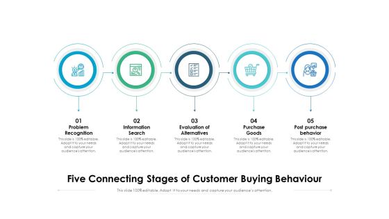 Five Connecting Stages Of Customer Buying Behaviour Ppt PowerPoint Presentation File Grid PDF Five Connecting Stages Of Customer Buying Behaviour Ppt PowerPoint Presentation File Grid PDF