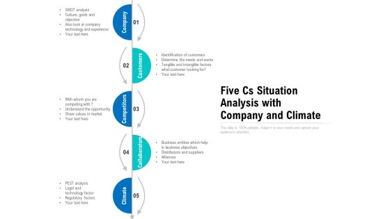 Five Cs Situation Analysis With Company And Climate Ppt PowerPoint Presentation Styles Samples PDF Five Cs Situation Analysis With Company And Climate Ppt PowerPoint Presentation Styles Samples PDF